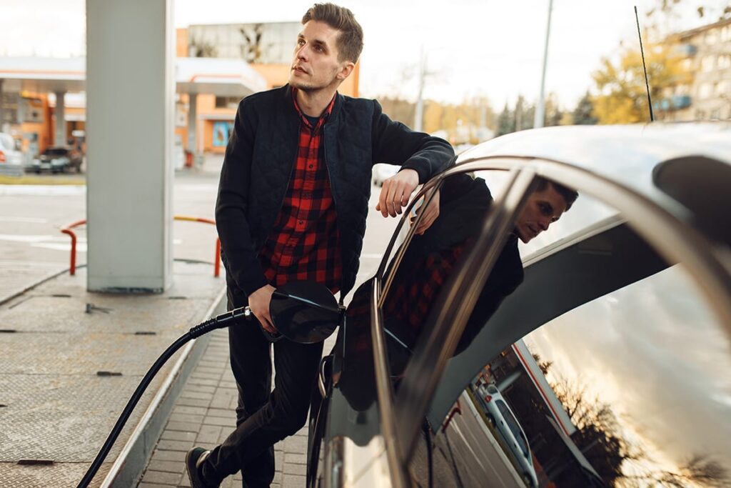 a person fueling their car thinks about Gas Station Heroin